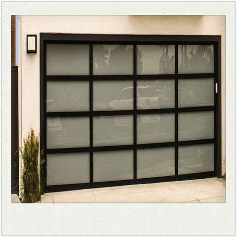 China WDMA Aluminum alloy material frosted glass modern sectional panel garage door