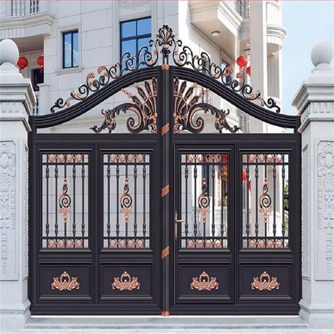 American Aluminum Gate Design Decorative Luxury Villa Electric Gate House Aluminum Courtyard Entrance Main Gate For Sale