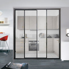 WDMA aluminum glass sliding doors windows/ Slim Frame Aluminum Sliding Door/ Narrow Frame Push-pull Door