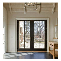 China WDMA Used Exterior Soundproof Aluminum Frame Double Swing French Patio Double Glazing Door