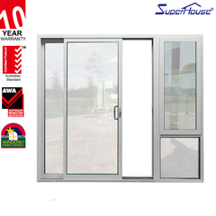 Aluminium sliding door tempered double glass with awning windows on China WDMA