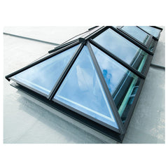 Motorized Electric Open Skylight Sliding Roof  Laminated Glass Solar Tube Triangle Pyramid Skylight Roof