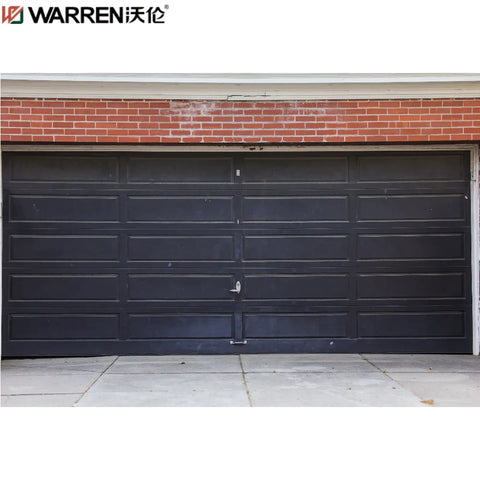 WDMA 14x14 Insulated Garage Door Black Glass Garage Door Bifold Garage Door Aluminum Electric