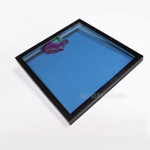 High quality blue insulated glass sound proof low e tempered double glazing panels curtain wall window door greenhouse price on China WDMA