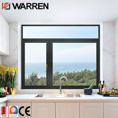 Aluminium framed swing tempered glass casement window