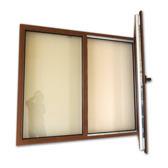 WDMA Home Used PVC Double Glazed Sliding Windows Wood Color