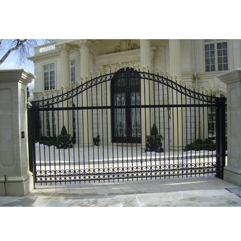 Luxury House Main Courtyard Elegant Aluminum Entrance Accordion Driveway Fence Gate