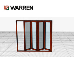 Warren 135 Black color balcony folding door double glaze aluminum bifold doors for factory sale