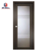 Simple Decorative Door Design Wooden Veneer Mdf with Glass Internal Single Swing Open Style Interior Doors on China WDMA