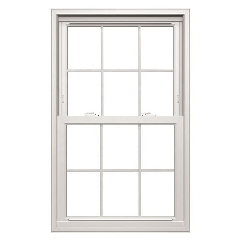 White  Double Hung Vertical Sash Window French Glass windows Aluminum Up Down Sliding Window With Grill