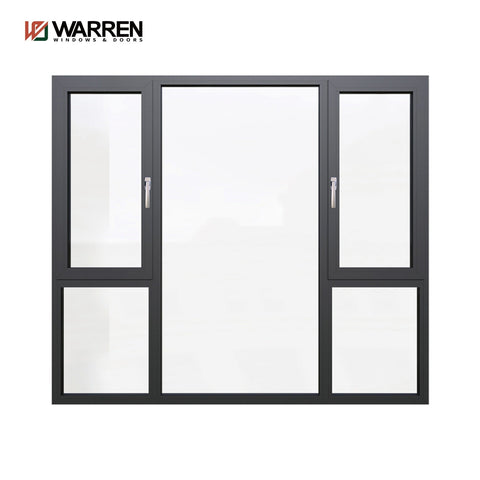 Modern Home Doors System Casement Windows With Mosquito Net Double Glass Gray Aluminium Window