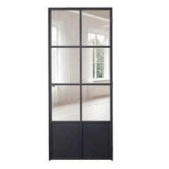 WDMA  Aluminum Exterior Double Glass French Entry Door Swing Casement Door