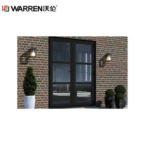 Warren 72x76 French Aluminum Double Glass Black Custom Double Door Interior