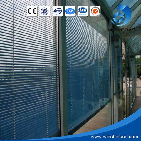High quality 6mm+20+6mm Blind inside window glass / Hollow blind glass/ Window shutters inside the glass for building on China WDMA