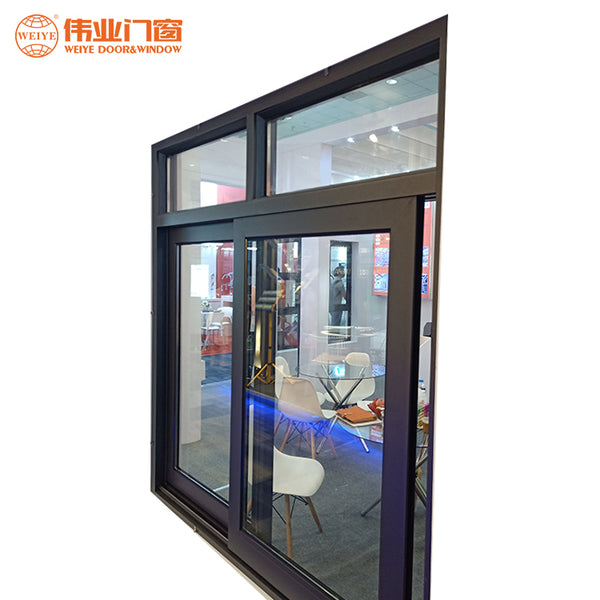 High quality aluminium alloy fluorocarbon black frame sliding glass windows on China WDMA