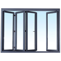 High quality large safety glass french folding aluminum windows on China WDMA