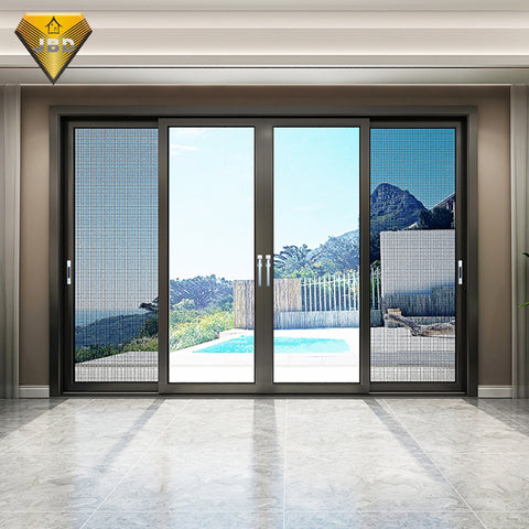 Interior french balcony sliding aluminum doors sliding doors with blinds between glass on China WDMA