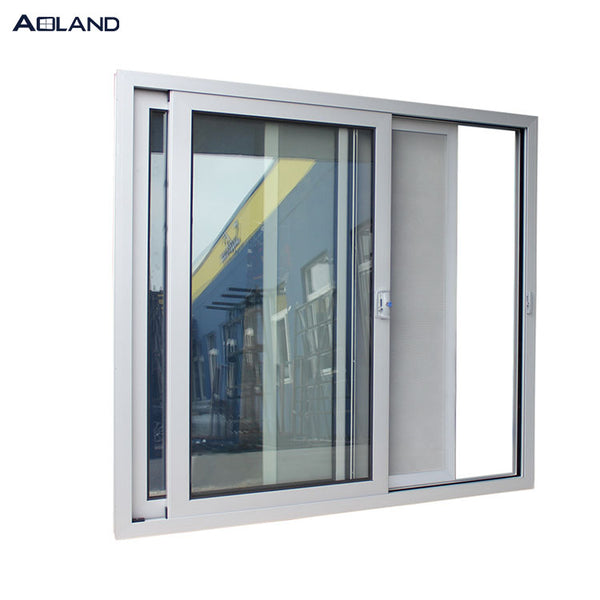 Metal commercial sliding door double glazed with security mesh for exterior area on China WDMA