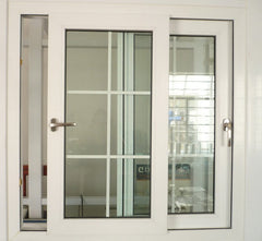 Modern designs wooden finish slim frame hollow glass aluminium sliding window with inside grill for kenya on China WDMA