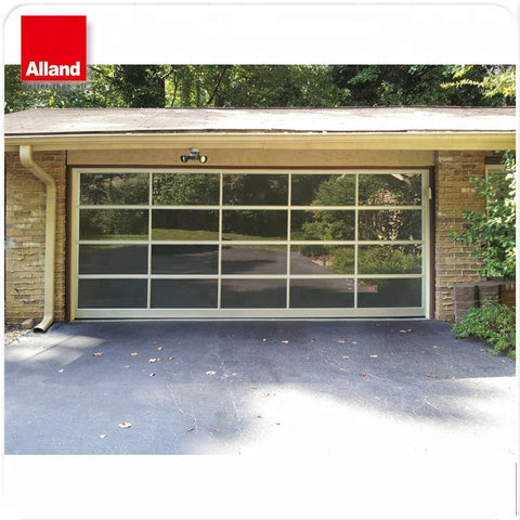 Modern style automatic sectional glass garage door for home building on China WDMA