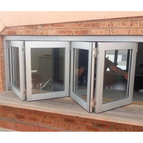 Multi panels locking systems double glazed Australia design aluminum folding / Bi Fold window on China WDMA