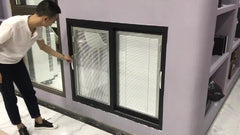 New design picture low cost aluminum frame glass wall double tempered glass sliding window and door price on China WDMA