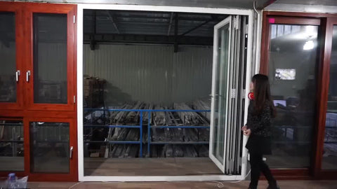 AS2208Double Glaze Insulated Aluminum Bi Folding Patio Door on China WDMA