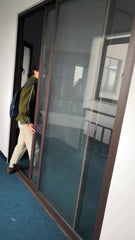 Customized two tracks thermal break alu glass sliding door on China WDMA