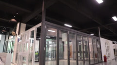 Frameless glass folding door system aluminium sliding folding door on China WDMA