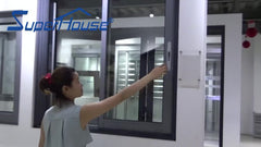 Aluminum windows and doors design fixed pane Glazing Sliding Windows Fire Rated Residential Window Blinds inside With Flynet on China WDMA