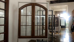 Arch blind inside large double glass windows on China WDMA