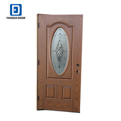 Oak Single entry Door, flat lite 3 panel fiberglass door on China WDMA