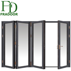 Powder Coated Grey Aluminium Bifold Balcony French Doors Manufacture Of Doors in Turkey House on China WDMA