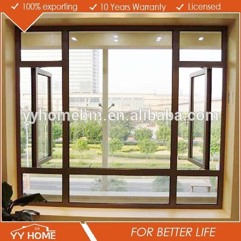 Protection film on aluminum profiles casement windows with bar on China WDMA