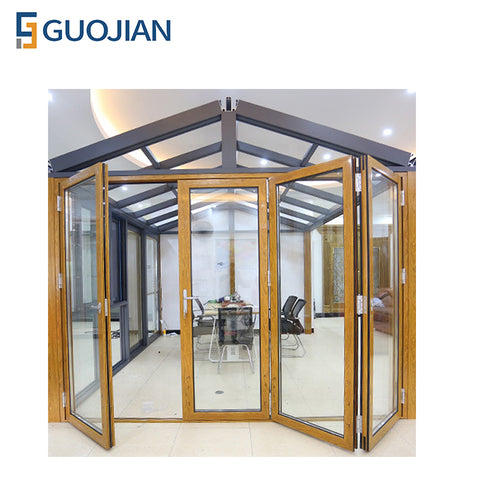 Safety design soundproof indoor living room aluminum folding glass doors on China WDMA