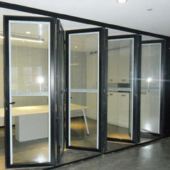 Safety design soundproof indoor living room aluminum folding glass doors on China WDMA