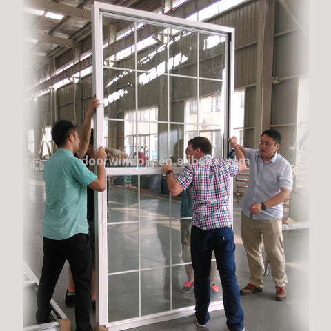 Single hung window sliding window with thermal break aluminum and white color on China WDMA
