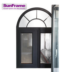 Sun Frame arched aluminum price philippines twin casement window with mosquito net outswing fly screens casement windows on China WDMA