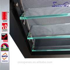 Superwu European style water proof glass window louvre low-E glass aluminium jalousie louvre windows on China WDMA