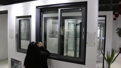 Decoration grill design bule tint tempered glass aluminium lift sliding windows on China WDMA