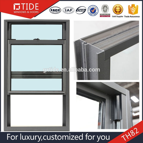 TH82 vertical aluminum single hung window design on China WDMA