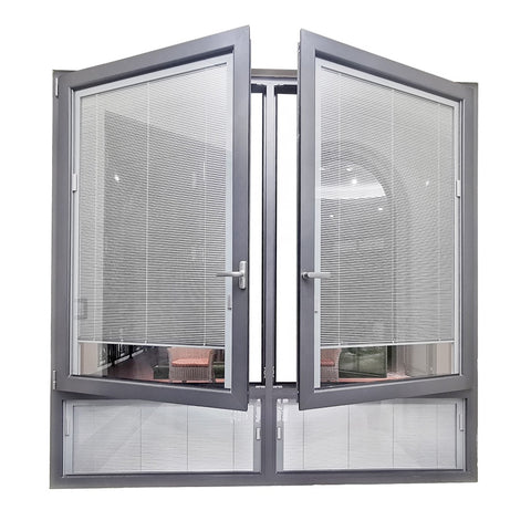 Thermal Break aluminum casement windows with built in blinds on China WDMA
