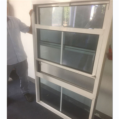 Thermally broken grill design american style glass aluminium vertical up down sliding windows sash single double hung window on China WDMA