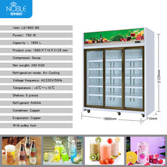 Three sliding glass door freezer / refrigerator / cooler / fridge for refrigerated meat / beef / vegetables / fruits on China WDMA