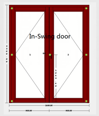 USA Standard Aluminum Wood Composite Door French Door for Sale good quality Double Glass Door In-Swing/Out-Swing on China WDMA
