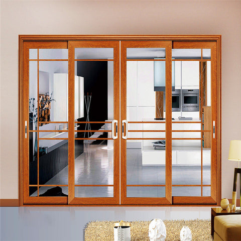 3 Panel Sliding Patio Door Price Thermal Break Double Large Glass Sliding Folding Door  For Meeting Room Mirror Sliding Door