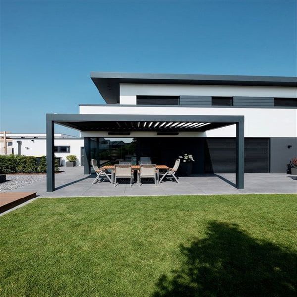 Ready Product Assembly Louvered System Attached To House Pergola Roof Cover Aluminum Pergola