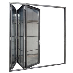 Waterproof Exterior Bi Fold Doors Aluminum Folding Storm Door System on China WDMA