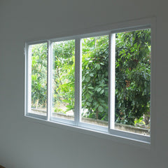 White Color Aluminum Frame 5mm thickness Glass Good Quality Aluminum Sliding Window on China WDMA