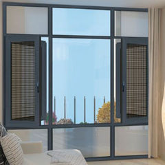 aluminium casement double glazed swing windows with blinds inside on China WDMA